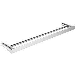 Anzzi Caster 3 Series Polished Chrome Silver Double Towel Bar 25.13 in. L Stainless Steel