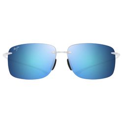 Maui Jim Hema Sunglasses Unisex Crystal Matte Frame Blue Hawaii Lens Polarized