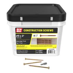 Grip-Rite No. 9 wire X 3 in. L Star Flat Head Coarse Construction Screws