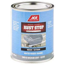 Ace Rust Stop Indoor and Outdoor Gloss Medium Gray Enamel Rust Prevention Paint 1 qt