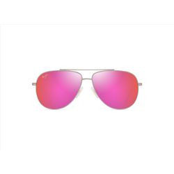 Maui Jim Hauoli XS Sunglasses Unisex Shiny Light Gold with Sage- Fuschia Frame Maui Sunrise Lens Pol