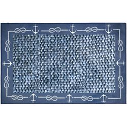 Homefires 20 in. W X 30 in. L Blue/White Nautica Polyester Accent Rug