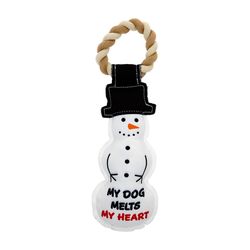 Pavilion Pavilion's Pets For Dog White Canvas Snowman Squeak Dog Toy 12 1 pk