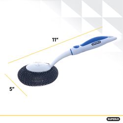 Superio Brand 5 in. W Hard Bristle 11 in. Plastic Handle Cleaning Brush