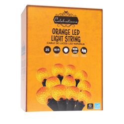 Celebrations Orange 25 ct LED G40 Halloween String Lights