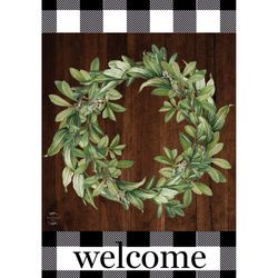 Briarwood Lane Farmhouse Wreath Welcome Garden Flag