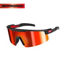 Milwaukee Wrap Around Safety Glasses Red Mirror Lens Black Frame 1 pair