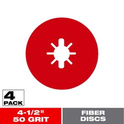 Diablo 4-1/2 in. D X 7/8 in. Aluminum Oxide Fiber Disc 50 Grit 4 pk