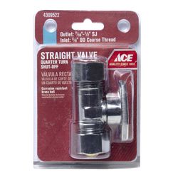 Ace 5/8 in. FPT X 1/2 in. Brass Straight Stop Valve