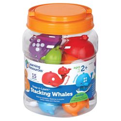 Learning Resources Snap-n-Learn Stacking Whales Assorted 15 pc