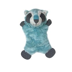Boss Pet Pet Park Blvd For Dog Multicolored Plush Flatties Raccoon Dog Toy 1 pk