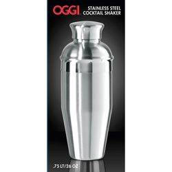 OGGI Classic 26 oz Silver Stainless Steel Cocktail Shaker