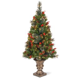 National Tree Company 4 ft. Slim Incandescent 100 ct Crestwood Spruce Entrance Tree