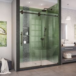 DreamLine Enigma-XO 76 in. H X 56-60 in. W Oil Rubbed Bronze Frameless Shower Door