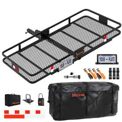 Mockins 70x30x6 Hitch Carrier Set w/ License Plate Holder Cargo Carrier Set 1 pk