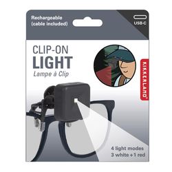 Kikkerland Black LED Rechargeable Clip Light
