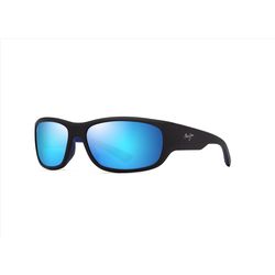 Maui Jim Mauklele Sunglasses Men's Matte Black/Blue Frame Blue Hawaii Lens Polarized
