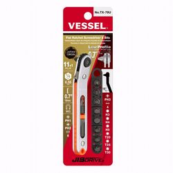 Vessel Phillips Flat Plate Ratcheting Screwdriver Set 11 pc