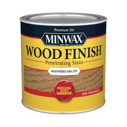 Minwax Wood Finish Semi-Transparent Weathered Oak Oil-Based Penetrating Wood Stain 1/2 pt