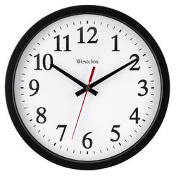Westclox 14 in. L X 12 in. W Indoor Analog Wall Clock Plastic Black/White