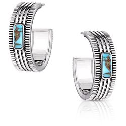 Montana Silversmiths Women's Sky Hoop Silver/Turquoise Earrings