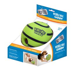 Pets Know Best Wobble Wag Giggle Ball For Dog Green Vinyl Ball Dog Toy 1 pk