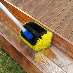 Unger 9.5 in. W Hard Bristle Plastic/Rubber Handle Deck Brush