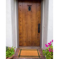 KAF Home 17 in. W X 30 in. L Green/Beige Coir Door Mat