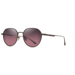 Maui Jim Kaulana Asian Fit Sunglasses Unisex Shiny Brown Frame Maui Rose Lens Polarized