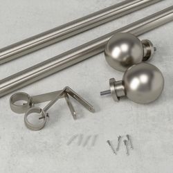 Umbra Bolas Nickel Silver Curtain Rod 36 in. L X 72 in. L