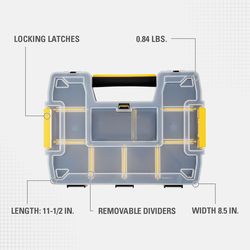 Stanley SortMaster 8.5 in. W X 2.9 in. H Storage Organizer Plastic 8 compartments Black/Yellow