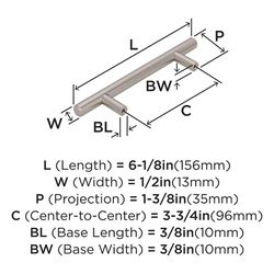 Amerock Contemporary Bar Bar Pull 3-3/4 in. Polished Nickel Silver 1 pk