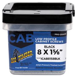 Big Timber No. 8 Sizes X 1-5/8 in. L Star Black Fine Cabinet Screws