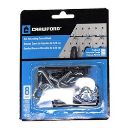 Crawford Zinc Plated Black/Silver Steel 0.25 in. Peg Hooks 1 pk