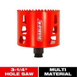 Diablo Snap-Lock Plus 3-1/4 in. Bi-Metal 2-3/8 in. L Hole Saw Arbor Included