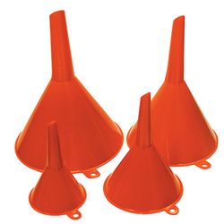 JMK Illinois Industrial Tool Orange Plastic Funnel Set