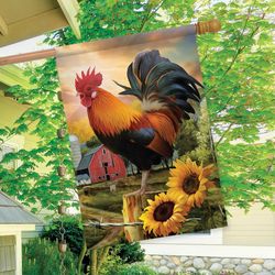 Briarwood Lane Fancy Rooster Summer House Flag 28 in. W X 40 in. L