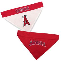 Pets First Red/White Los Angeles Angels Cotton/Nylon Dog Collar Bandana Large/X-Large