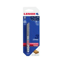 LENOX 4 in. Bi-Metal T-Shank Clean Hard Wood Jig Saw Blade 10 TPI 3 pk