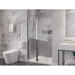 Anzzi Romance Series 72 in. H X 33.5 in. W Chrome Silver Frameless Shower Door