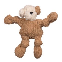 HuggleHounds HuggleMutt For Dog Brown/White Plush Lulu Knottie Pet Toy Small 1 pk