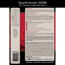 Old Masters Liquid Tung Oil Varnish 1 pt 1 pk