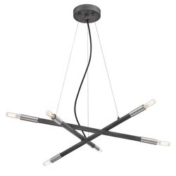 Westinghouse Felix Distressed Aluminum Black 6 lights Chandelier