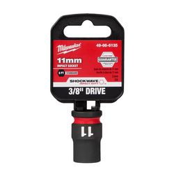Milwaukee Shockwave 11 mm X 3/8 in. drive Metric/SAE 6 Point Standard Impact Socket 1 pc