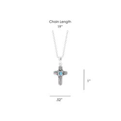 Montana Silversmiths Women's Feathered Cross Silver/Turquoise Necklace Water Resistant