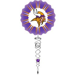 Spinfinity Designs Stainless Steel 14 in. Minnesota Vikings Wind Spinner Mini Set