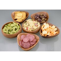 Pacific Merchants Natural Acacia Wood Three-Sided Dip Bowls 1 ct