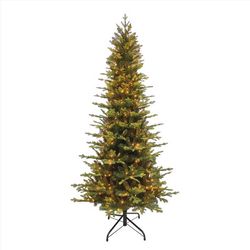 Holiday Bright Lights 1-2 Tree 7-1/2 ft. Slim LED 1582 ct Easton Spruce Cascading Color Changing Chr