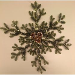Celebrations LED Prelit Warm White Pine Snowflake Wreath