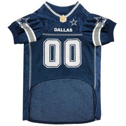 Pets First NFL Multicolored Dallas Cowboys Cat/Dog Jersey Large